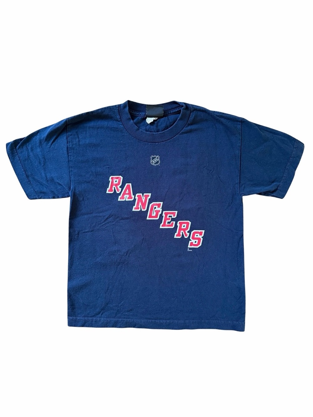 Reebok Youth M New York Rangers T-Shirt Ryan Callahan #24 Blue NHL Hockey Cotton